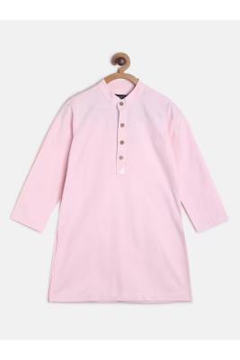 Solid Cotton Collar Neck Boys Kurta