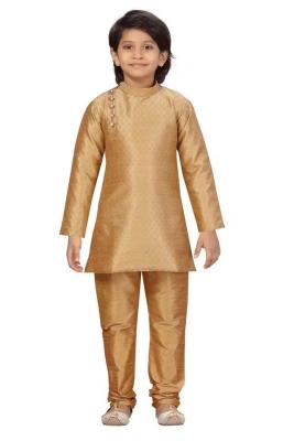 Solid Silk Mid Thigh Infant Boys Kurta Set