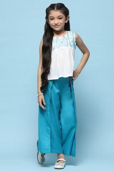 Moonstone Cotton Round Neck Girls Top
